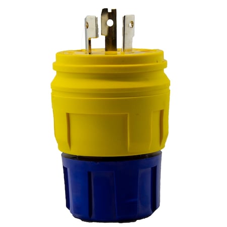 Ericson Locking Plug, L5-20P, 20 A, 125V AC, Single Phase, 2 Pole, Yellow 2310-PW6P
