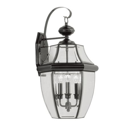 Livex Lighting Monterey 3 Light Black Outdoor Wall Lantern 2351-04