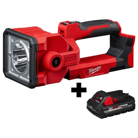 Milwaukee Tool M18 Search Light with M18 REDLITHIUM HIGH OUTPUT CP3.0 Battery 2354-20, 48-11-1835