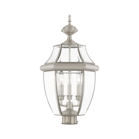 Livex Lighting Monterey 3 Light Brushed Nickel Outdoor 2354-91