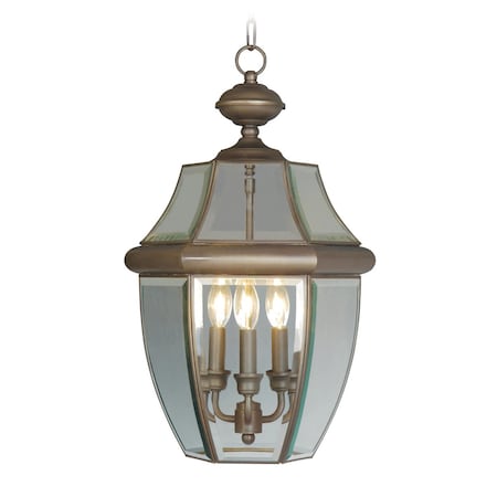 Livex Lighting Monterey 3 Light Bronze Outdoor Pendant Lantern 2355-07