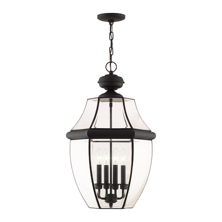 Livex Lighting Monterey 4 Light Black Outdoor Pendant Lantern 2357-04