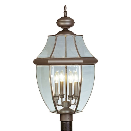 Livex Lighting Monterey 4 Light Bronze Outdoor Post Top Lantern 2358-07
