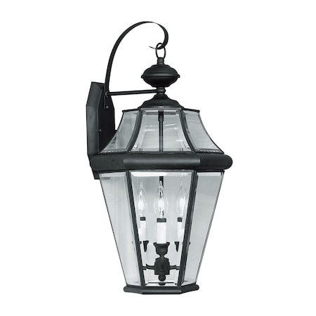 Livex Lighting Georgetown 3 Light Black Outdoor Wall Lantern 2361-04