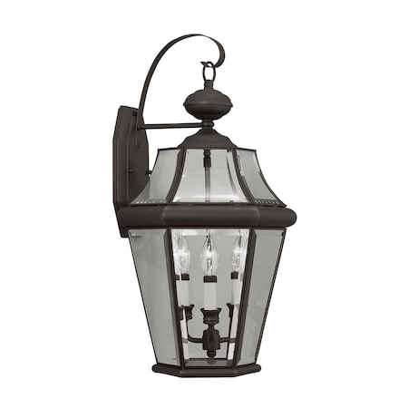 Livex Lighting Georgetown 3 Light Bronze Outdoor Wall Lantern 2361-07