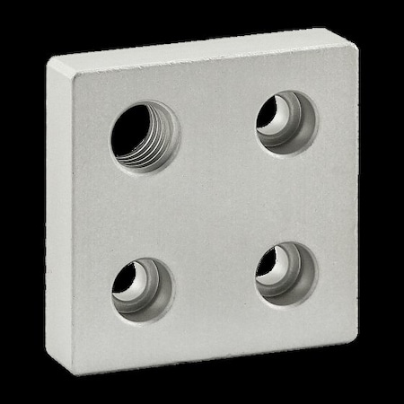 80/20 Base Plate, 2x 2", 1/2-13 Tap In Cor 2363