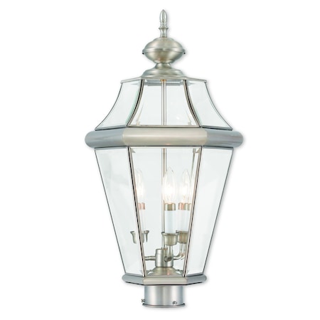 Livex Lighting Georgetown 3 Light Brushed Nickel Outdoo 2364-91