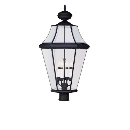 Livex Lighting Georgetown 4 Light Black Outdoor Post Top Lantern 2368-04
