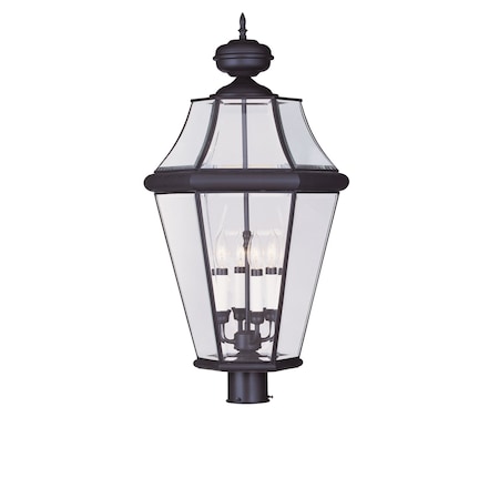 Livex Lighting Georgetown 4 Light Bronze Outdoor Post Top Lantern 2368-07