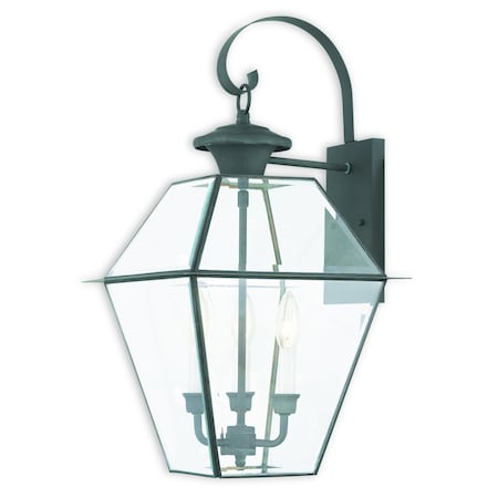 Livex Lighting Westover 3 Light Charcoal Outdoor Wall Lantern 2381-61