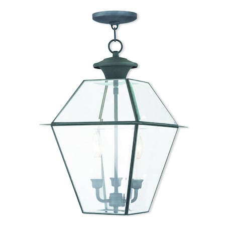 Livex Lighting Westover 3 Light Charcoal Outdoor Pendan 2385-61