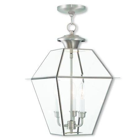 Livex Lighting Westover 3 Light Brushed Nickel Outdoor 2385-91