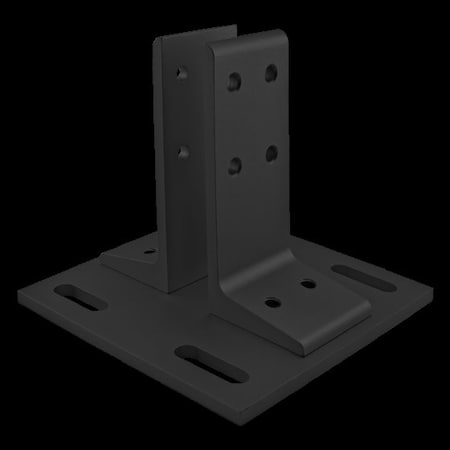 80/20 Black Floor Mount Base Plate For 1020 2385-BLACK