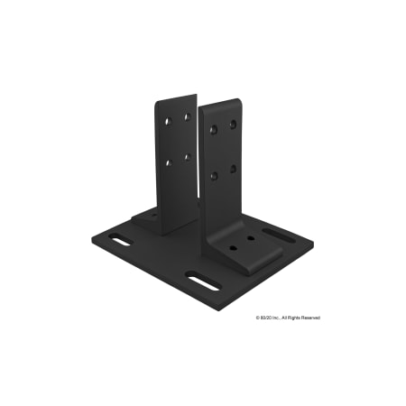 80/20 Black Floor Mount Base Plate For 2020 2387-BLACK