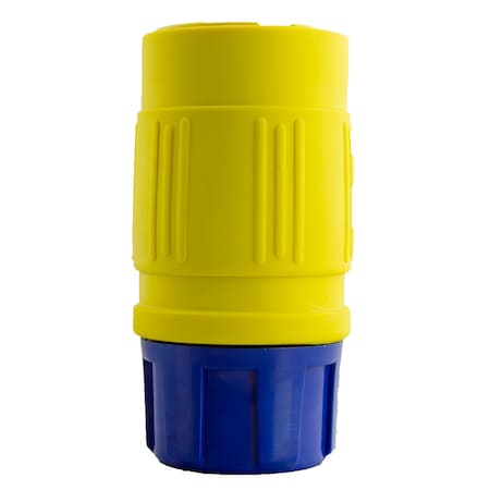 Ericson Locking Connector, L5-20R, 20 A, 125V AC, Single Phase, 2 Pole, Spring Clamp Terminals, Yellow 2410-C