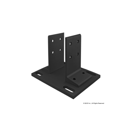 80/20 Black Floor Mount Base Plate For 3030 2410-BLACK