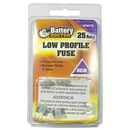 Battery Doctor Retail 25 Amp Low Profile Fuse - Clear 24175