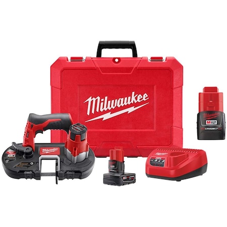 Milwaukee Tool Portable Band Saw Kit, 12V, w/Battery 2429-21XC, 48-11-2420