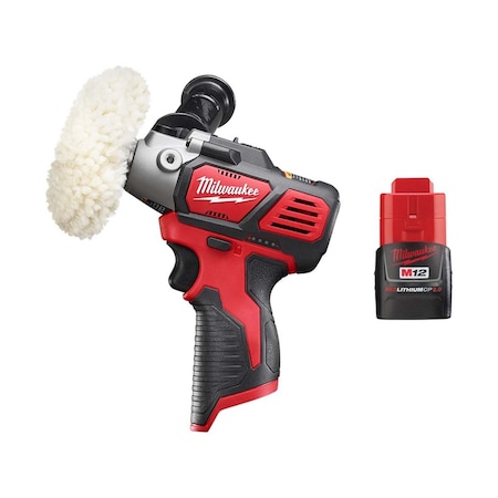 Milwaukee Tool Cordless Polisher, 12V, w/Battery 2438-20, 48-11-2420