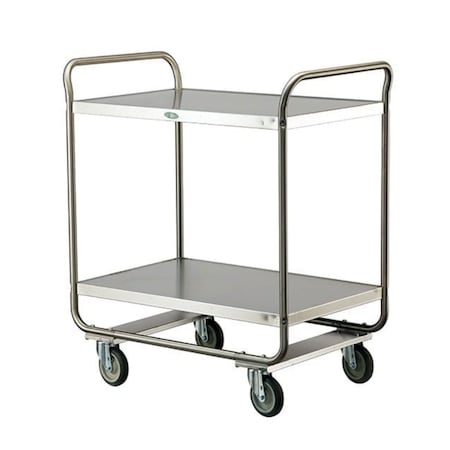 Lakeside Tubular Frame Stainless Steel 2-Shelf Cart; 500 lb Capacity, 21"x33" 243