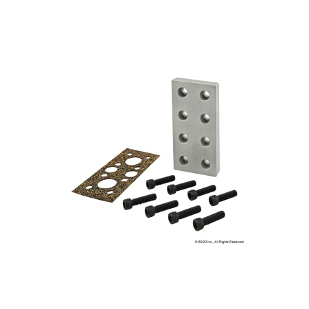 80/20 Blank Pressure, Manifold Plate, 2"x 4" 2448