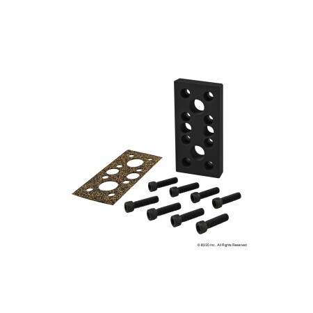 80/20 Black 2"X4" Tap Pressure Manifold Plate 2449-BLACK