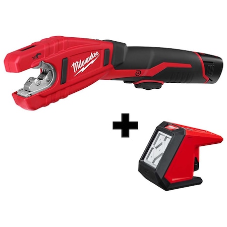 Milwaukee M12™ Crdlss Lith-Ion Cppr Tube Cut Kit w M12™ ROVER™ Mntng Flood Light 2471-21, 2364-20