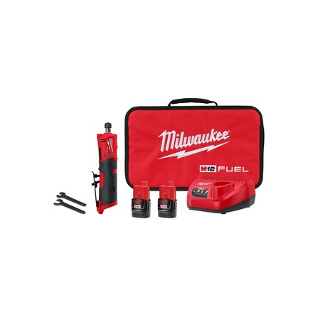 Milwaukee M12 FUEL™ Cordless 1/4" Straight Die Grinder Kit 2486-22