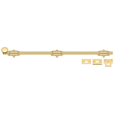 Deltana Surface Bolt, Heavy Duty Lifetime Brass 24" 24SB003