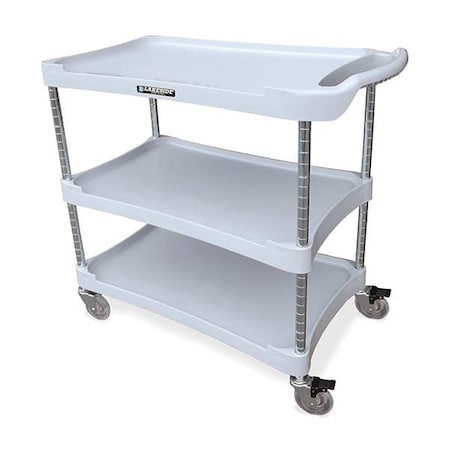 Lakeside Adjustable 3-Shelf Plastic Cart; 300 lb Capacity, 16-1/4"x28-3/4" 2509