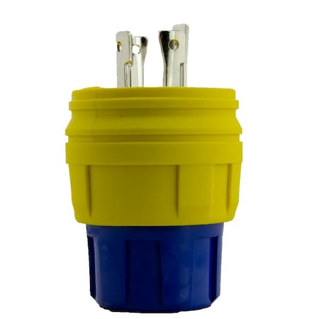 Ericson Locking Plug, L7-30P, 30 A, 277V AC, Single Phase, 2 Pole, Yellow 2514-PW6P