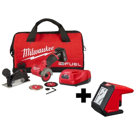Milwaukee M12 FUEL™ 3" Cmpct Cut Off Tool - Kit w/ M12™ ROVER™ Mntng Flood Light 2522-21XC, 2364-20