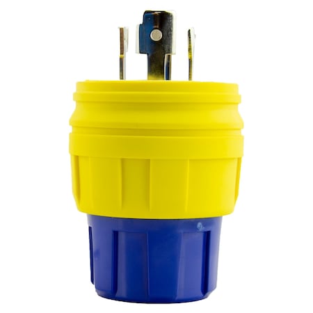 Ericson Locking Plug, Non-NEMA, 30 A, 120/208V AC, Three Phase, 4 Pole, Yellow 2528-PW6P
