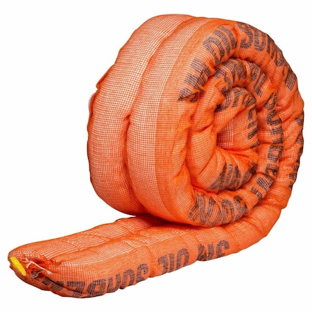 3M Sorbent Boom, 36.8 Gal. (US), Oil, Orange T-280