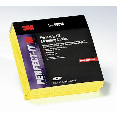 3M Perfect-It Detailing Cloths, Yellow, 50PK 35597756
