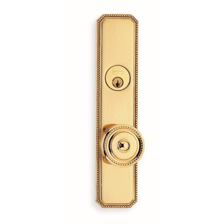Omnia LH 430 Knob 25000 Plate Double CYL 234BS Mortise Lock Bright Brass 25430AC00L1