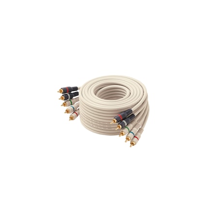 Steren Component A/V Cable Ivory, 50ft, 5-RCA 254-650IV