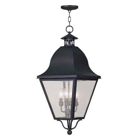 Livex Lighting Amwell 4 Light Black Outdoor Pendant Lan 2547-04