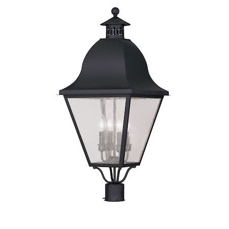 Livex Lighting Amwell 4 Light Black Outdoor Post Top La 2548-04