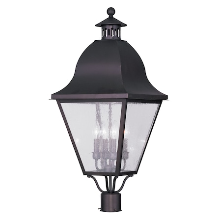 Livex Lighting Amwell 4 Light Bronze Outdoor Post Top L 2548-07