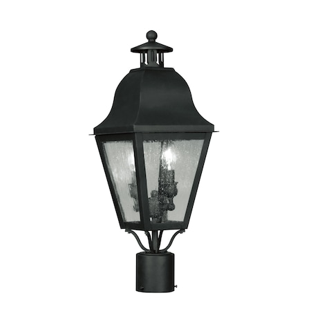 Livex Lighting Amwell 2 Light Black Outdoor Post Top La 2552-04