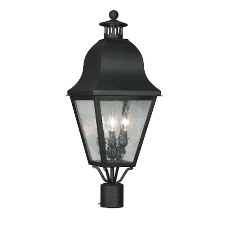 Livex Lighting Amwell 3 Light Black Outdoor Post Top La 2556-04
