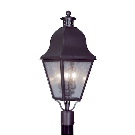 Livex Lighting Amwell 3 Light Bronze Outdoor Post Top L 2556-07