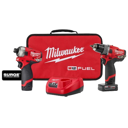 Milwaukee Tool M12 FUEL™ SURGE™ Cordless HDD 2-PC Combo Kit 2582-22