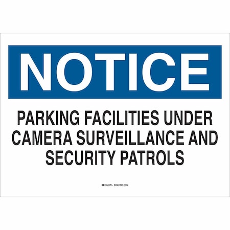 Brady Parking Facilities Sign, 10" Height, 14" Width, Plastic, Rectangle, English 25831