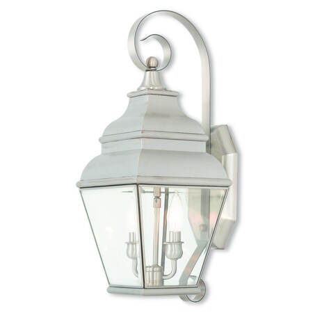 Livex Lighting Exeter 2 Light Brushed Nickel Outdoor Wall Lantern 2591-91