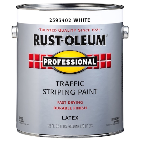 Rust-Oleum Traffic Zone Marking Paint, 1 gal, White, Water -Based 2593402
