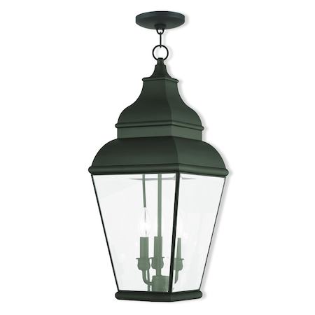 Livex Lighting Exeter 3 Light Black Outdoor Pendant Lantern 2597-04