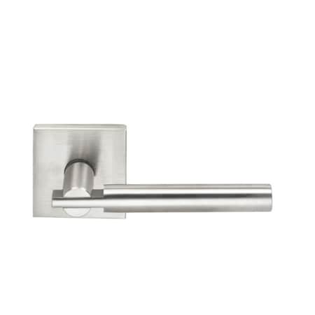 Omnia Stainless Lever with Square Rose Single Dummy Satin Stainless Steel 25 25S/00.SD32D