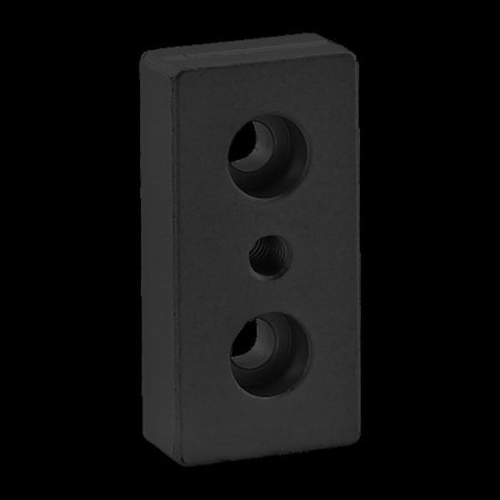 80/20 Ctr Tap Base Plate, 25mm X 50mm W/M6 Tap 25-2128-BLACK